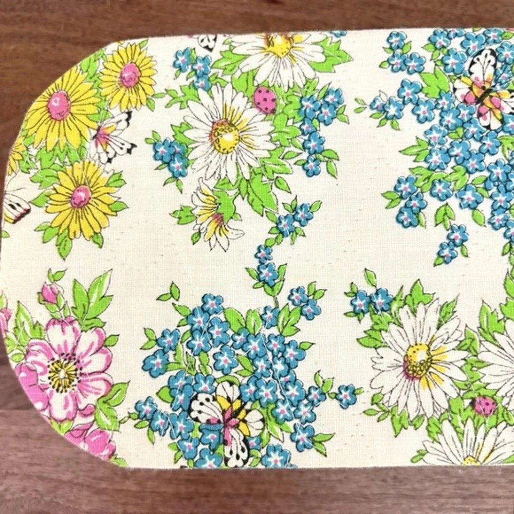 Vintage Floral Fabric Covered Trinket Box Vanity‎ Storage Lidded Cottagecore 14